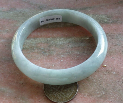 Certified Hand Carved Green Myanmar Burma 100% Natural Grade A JADE Jadeite Bangle Bracelet 58mm