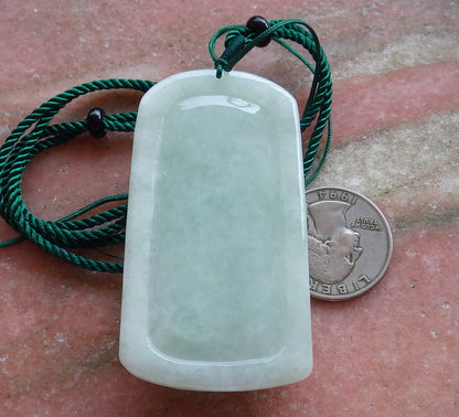 Certified Green Natural Myanmar Burma A Jade jadeite Guan Gong God Sword Bat Pendant Necklace