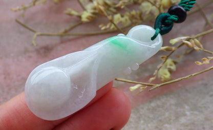 Certified Hand Carved Natural Myanmar Burma A Jade Jadeite Rose Orchid Flower Pendant Necklace