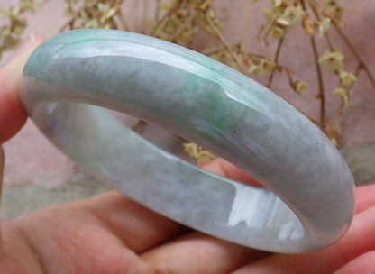 Certified Hand Carved Green 100% Natural Myanmar Burma Grade A JADE Jadeite Circle Bangle Bracelet 57mm