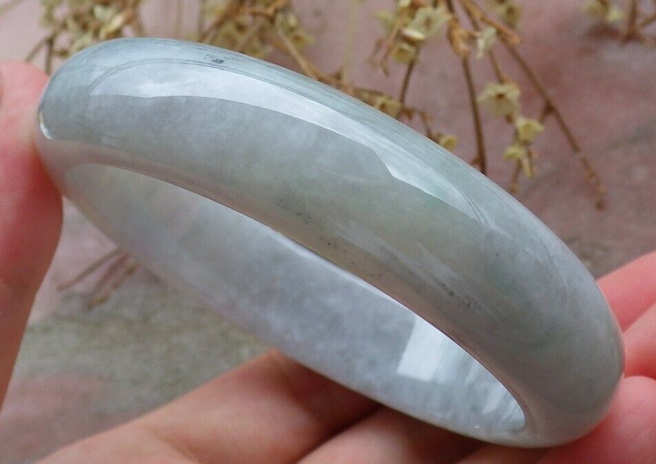 Certified Hand Carved Green 100% Natural Myanmar Burma Grade A JADE Jadeite Circle Bangle Bracelet 57mm