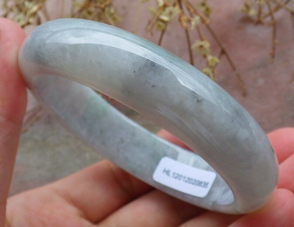 Certified Hand Carved Green 100% Natural Myanmar Burma Grade A JADE Jadeite Circle Bangle Bracelet 57mm