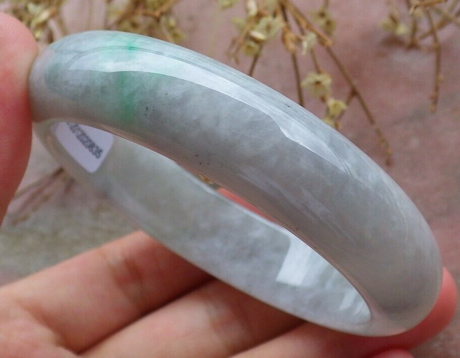 Certified Hand Carved Green 100% Natural Myanmar Burma Grade A JADE Jadeite Circle Bangle Bracelet 57mm