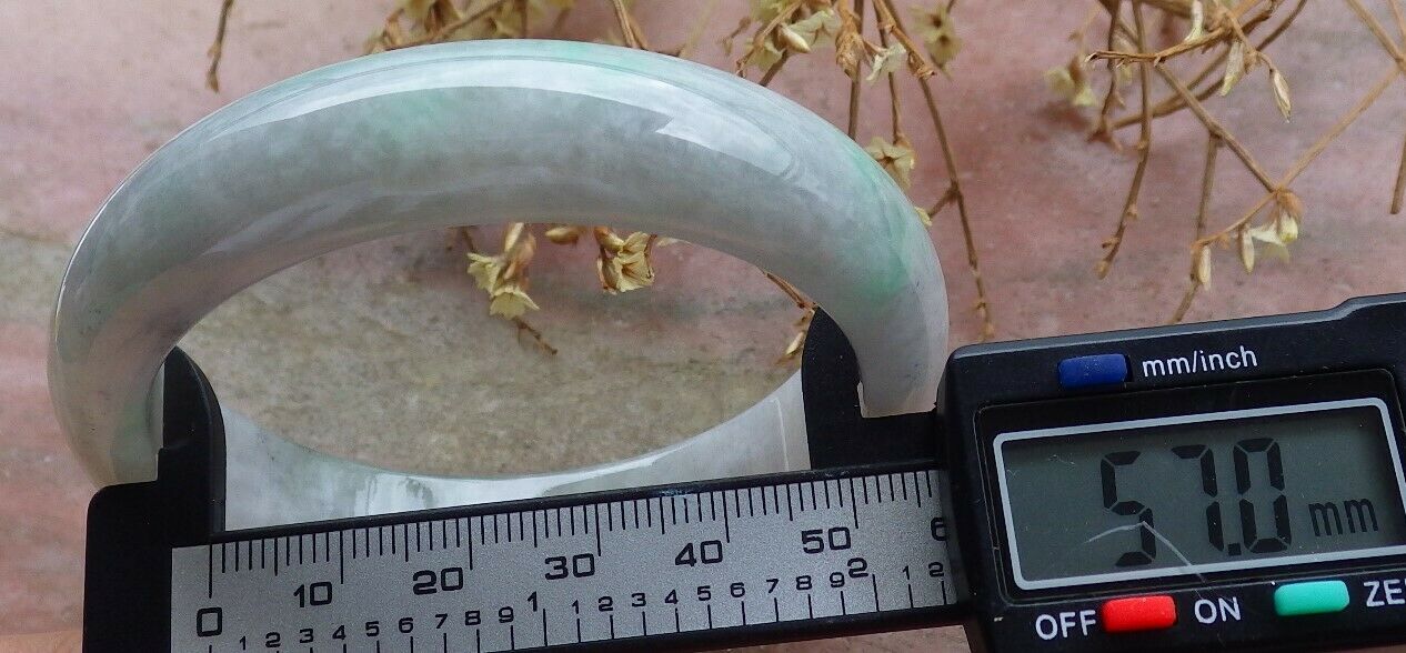 Certified Hand Carved Green 100% Natural Myanmar Burma Grade A JADE Jadeite Circle Bangle Bracelet 57mm