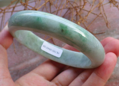 Certified Hand Carved Green Natural Myanmar Burma A JADE Jadeite Circle Bangle Bracelet 61mm