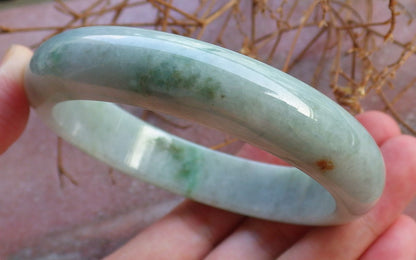 Certified Hand Carved Green Natural Myanmar Burma A JADE Jadeite Circle Bangle Bracelet 61mm