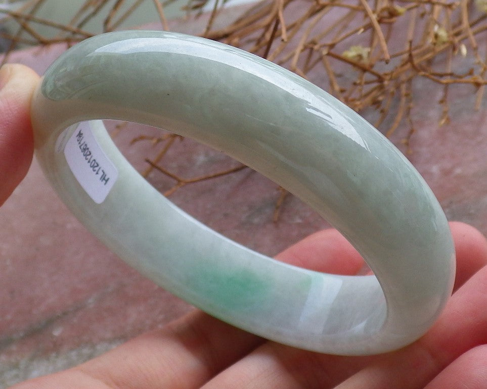 Certified Hand Carved Green Natural Burma 100% Natural A JADE Jadeite Circle Bangle Bracelet 60mm