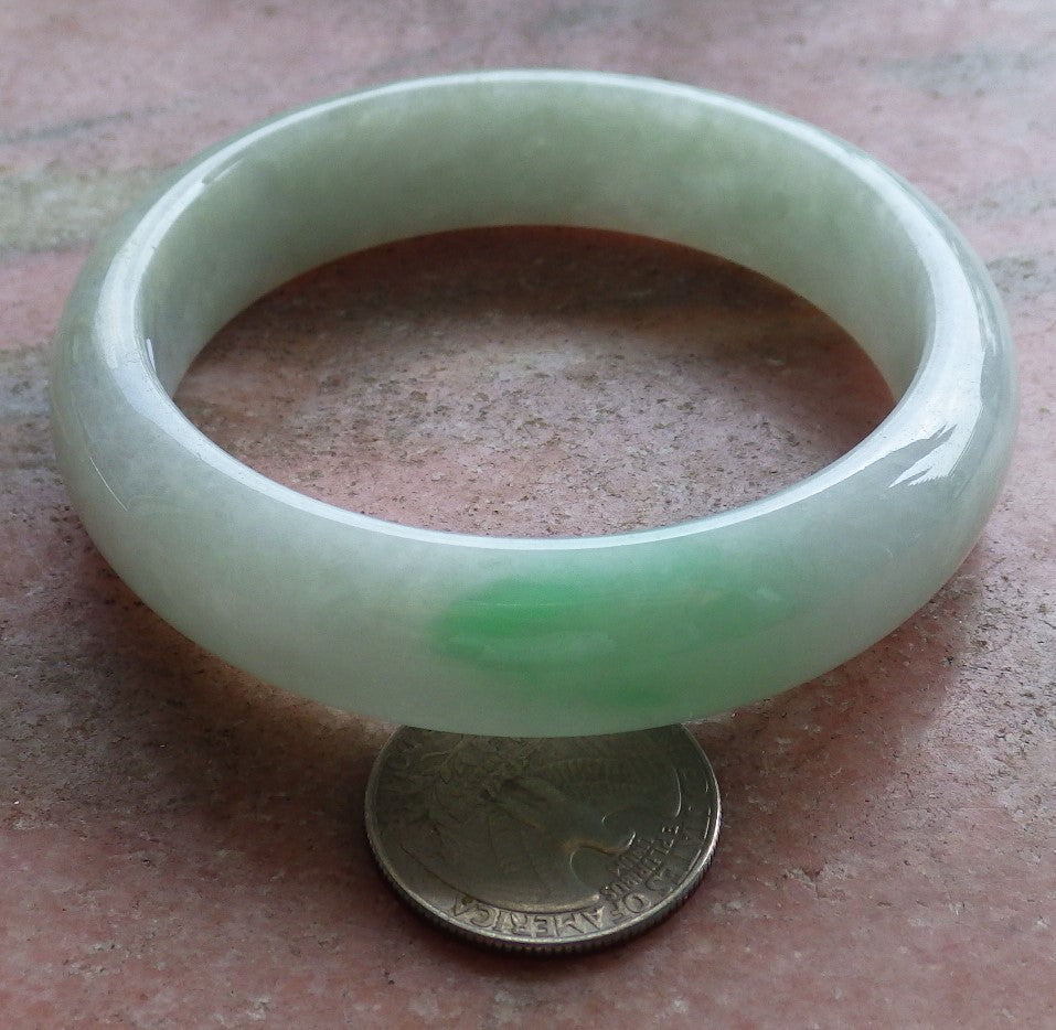 Certified Hand Carved Green Natural Burma 100% Natural A JADE Jadeite Circle Bangle Bracelet 60mm