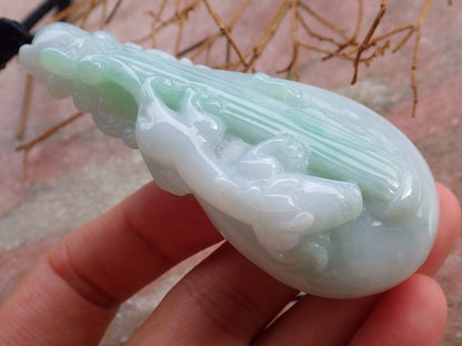 Certified Hand Carved Natural Myanmar Burma A Jade jadeite Dragon Pi Xiu Guitar Pendant Necklace