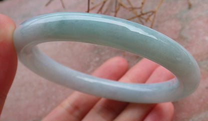 Certified Hand Carved Green Lavender Natural Myanmar Burma Grade A JADE Jadeite Bangle Bracelet 58mm