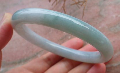 Certified Hand Carved Green Lavender Natural Myanmar Burma Grade A JADE Jadeite Bangle Bracelet 58mm