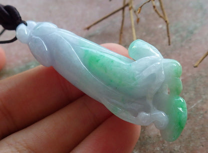 Certified Natural Hand Carved Lavender Myanmar Burma A Jade jadeite Spider Flower Pendant Necklace