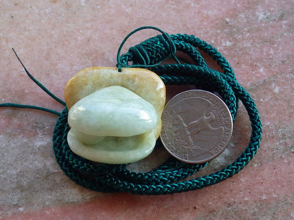 Certified Hand Carved Yellow Natural Burma A Jade jadeite Leaf Sea Shell Pendant Necklace