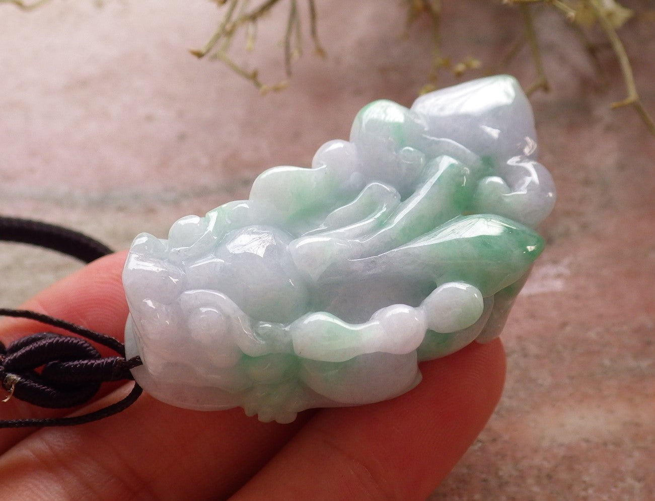 Certified Hand Carved Natural Green Myanmar Burma A Jade jadeite Dragon Pi Xiu Pendant Necklace