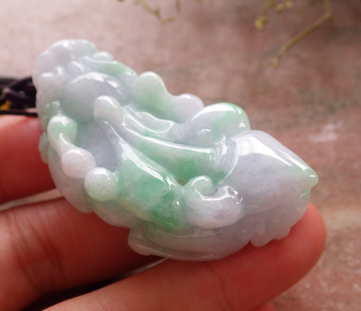 Certified Hand Carved Natural Green Myanmar Burma A Jade jadeite Dragon Pi Xiu Pendant Necklace