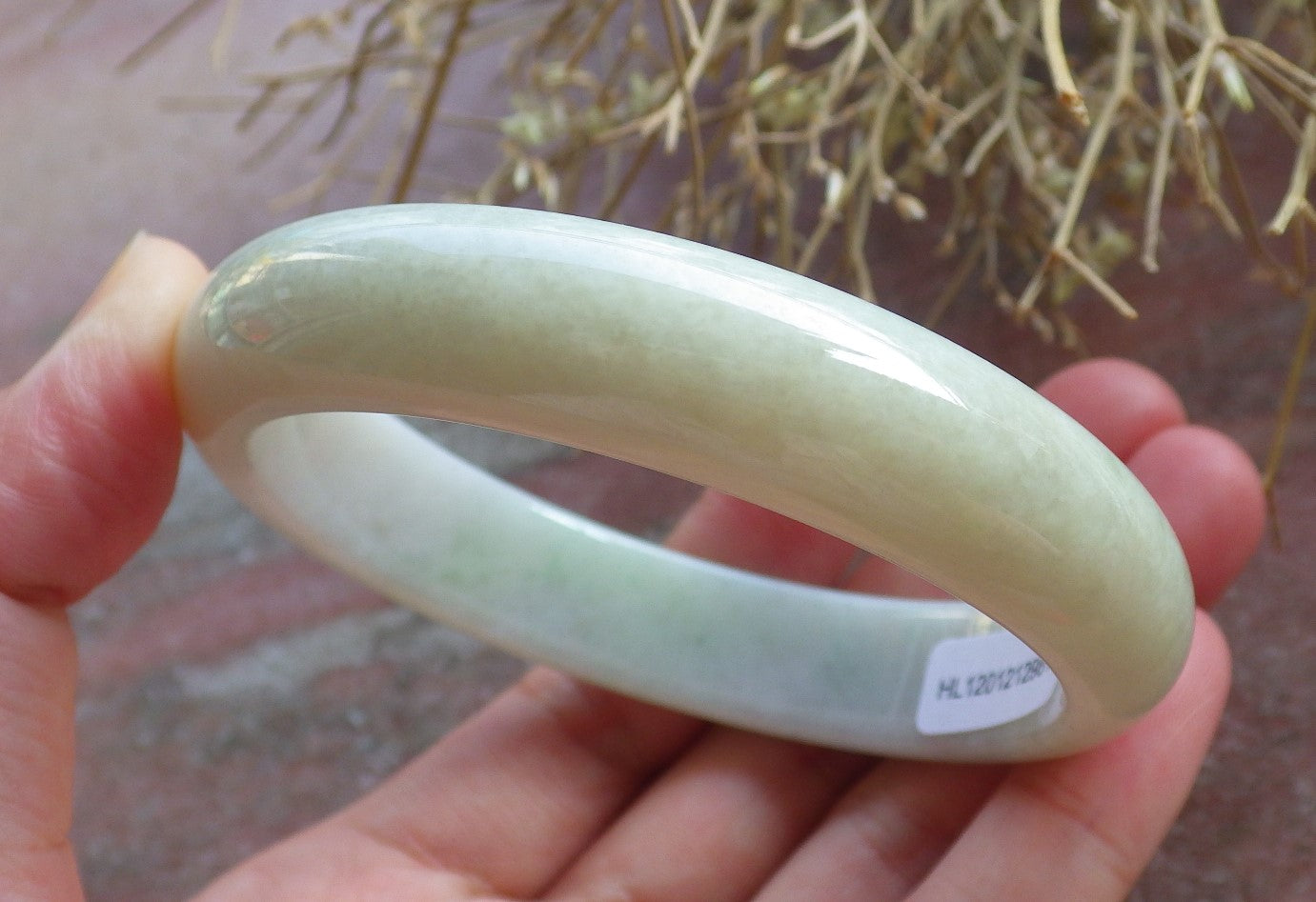 Certified Hand Carved Green Natural Myanmar Burma Grade A JADE Jadeite Circle Bangle Bracelet 58mm