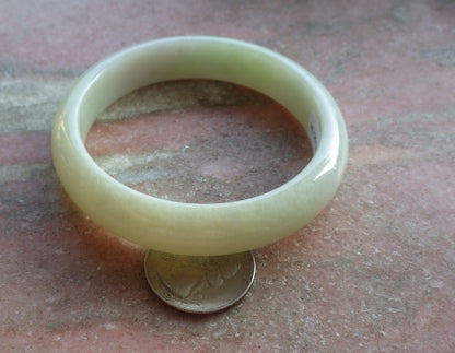 Certified Hand Carved Green Natural Myanmar Burma Grade A JADE Jadeite Circle Bangle Bracelet 58mm