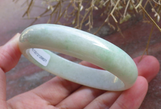 Certified Hand Carved Green Natural Myanmar Burma 100% Natural A JADE Jadeite Goose Egg Oval Bangle Bracelet 55mm X 50mm