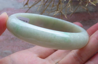 Certified Hand Carved Green Burma 100% Natural Myanmar Burma Grade A JADE Jadeite Round Circle Bangle Bracelet 58mm