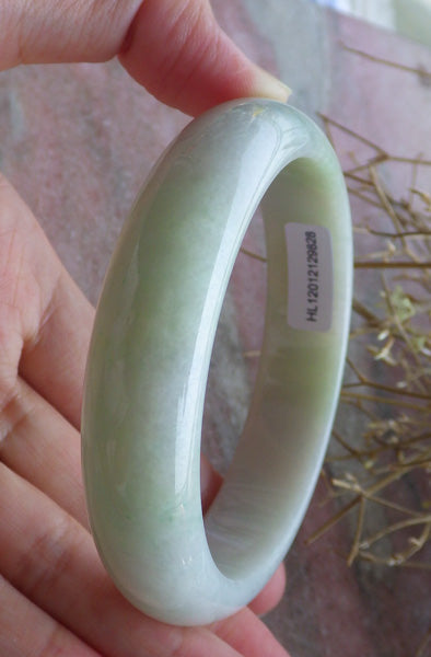 Certified Hand Carved Green Natural Myanmar Burma A JADE Jadeite Circle Bangle Bracelet 60mm