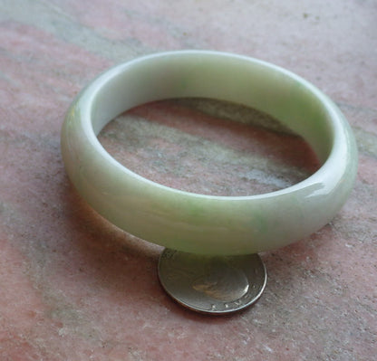 Certified Hand Carved Green Natural Myanmar Burma A JADE Jadeite Circle Bangle Bracelet 60mm