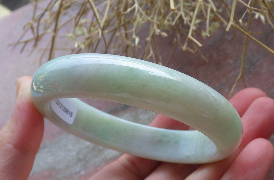 Certified Hand Carved Green 100% Natural Myanmar Burma Grade A JADE Jadeite Circle Bangle Bracelet 58mm