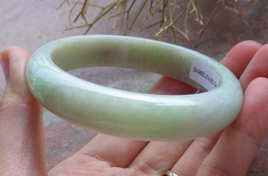 Certified Hand Carved Green 100% Natural Myanmar Burma Grade A JADE Jadeite Circle Bangle Bracelet 58mm