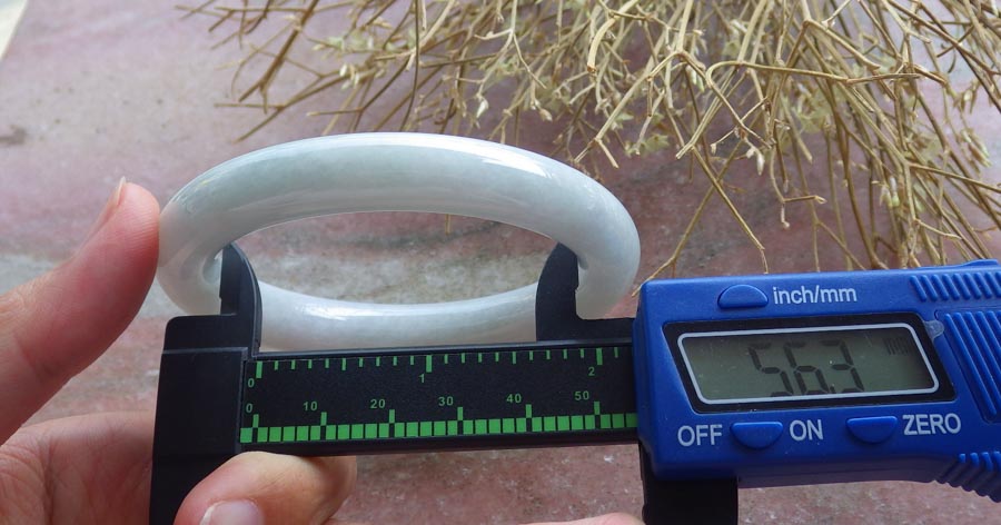 Certified Hand Carved Pale Green Natural Myanmar Burma Grade A JADE Jadeite Round Circle Bangle Bracelet 56 mm