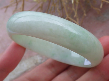 Certified Hand Carved Green 100% Natural Myanmar Burma A JADE Jadeite Goose Egg Oval Bangle Bracelet 55mm X 50mm