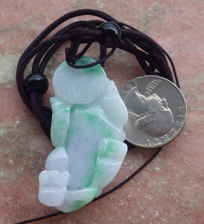 Certified Hand Carved Natural Lavender Green Myanmar Burma A Jade jadeite Dragon Pi Xiu Pendant Necklace