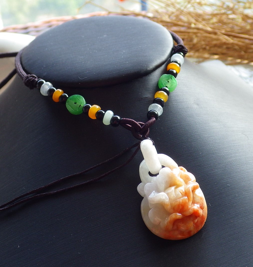 Certified Hand Carved Lavender Yellow Myanmar Burma Natural A Jade jadeite Rose Flower With Ring Pendant Necklace