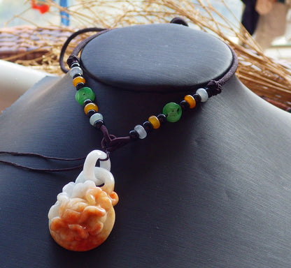 Certified Hand Carved Lavender Yellow Myanmar Burma Natural A Jade jadeite Rose Flower With Ring Pendant Necklace