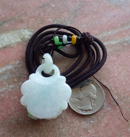 Certified Hand Carved Green Myanmar Burma Natural A Jade jadeite Rose Flower With Ring Pendant Necklace