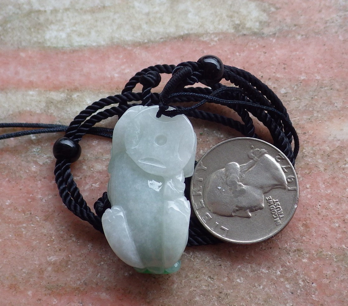 Certified Hand Carved Natural Green Burma A Jade jadeite Dragon Pi Xiu Pendant Necklace