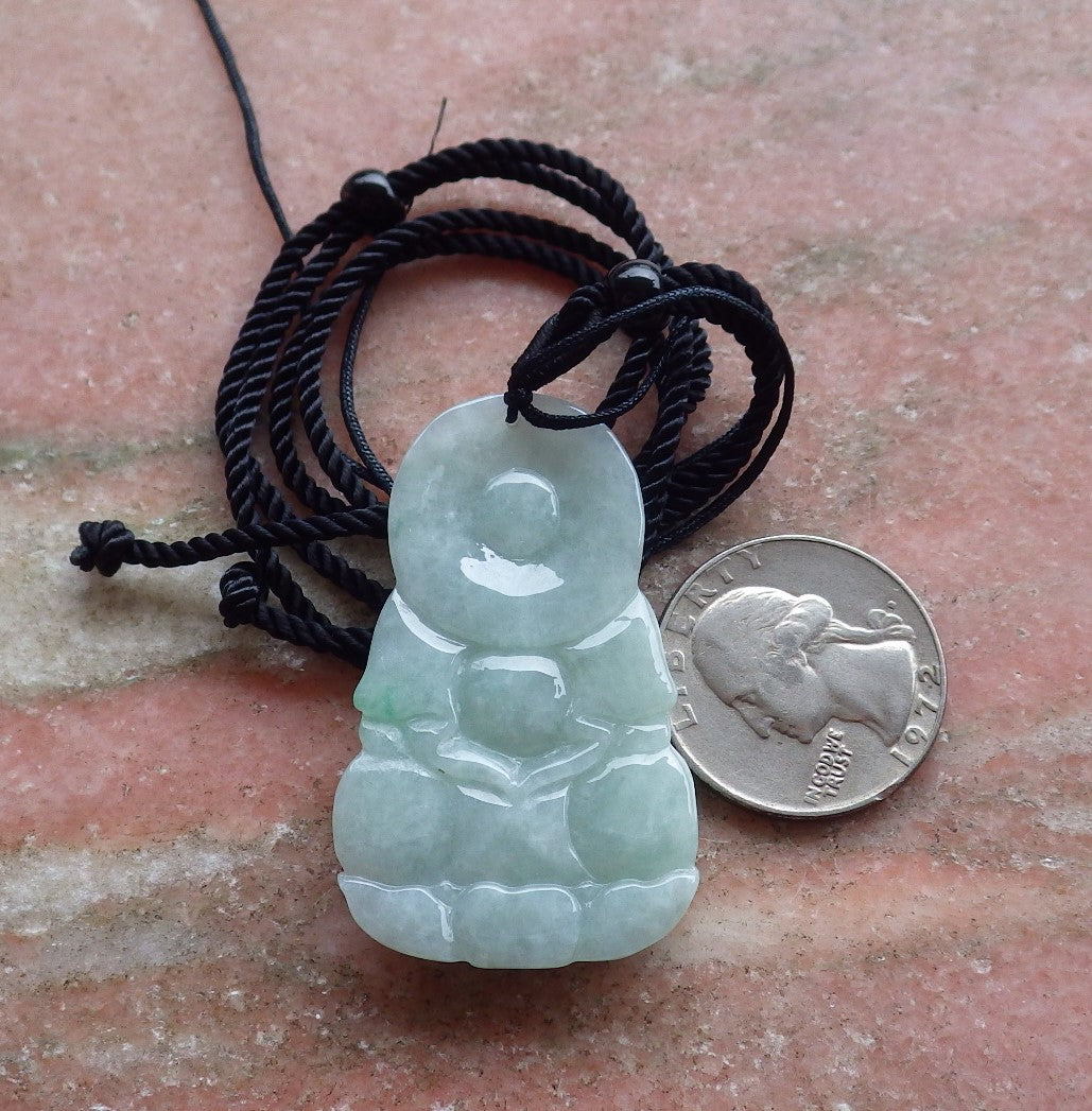 Certified Hand Carved Green Natural Myanmar Burma A Jade jadeite Guanyin Kwan Yin Pendant Necklace