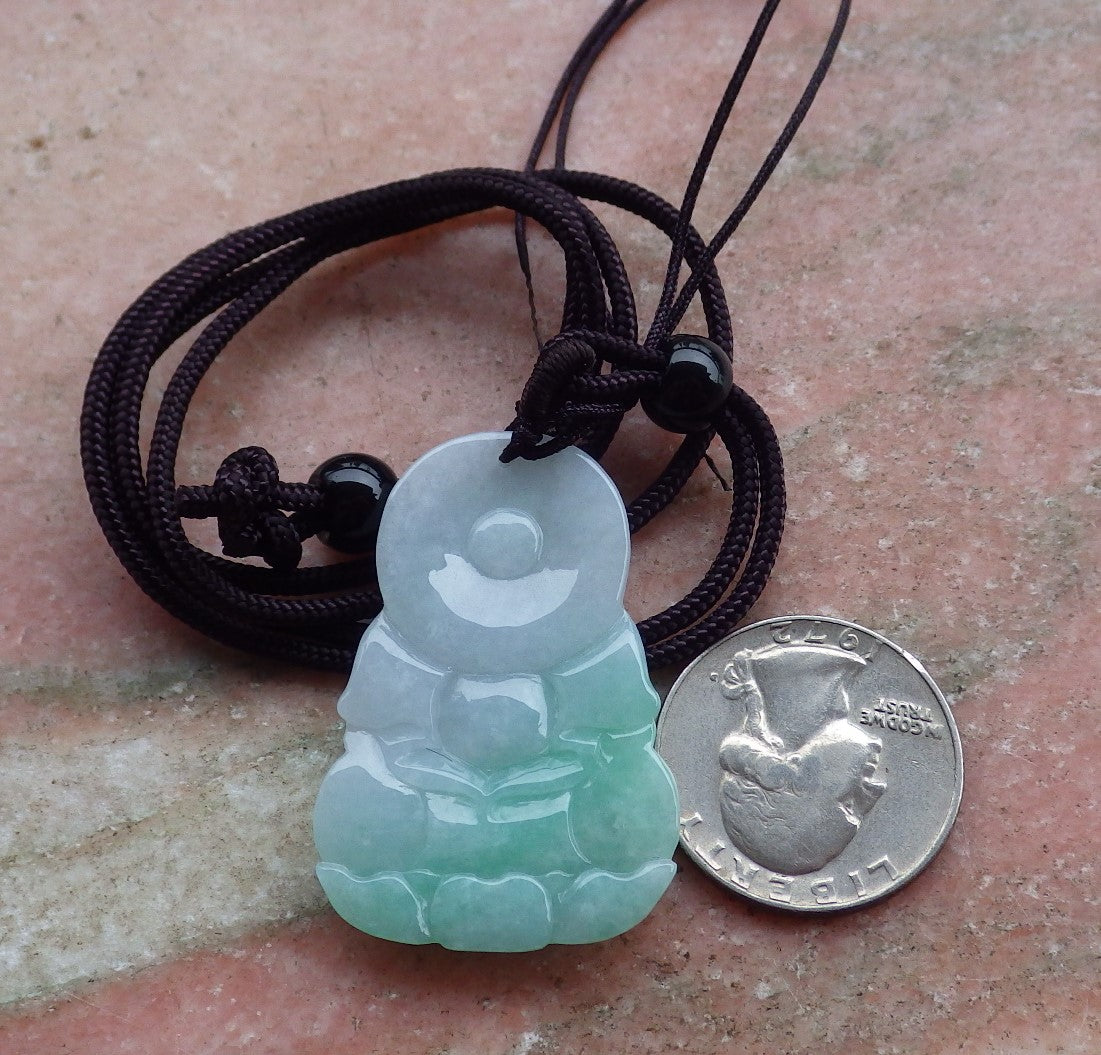 Certified Hand Carved Green Natural Myanmar Burma A Jade jadeite Guanyin Kwan Yin Pendant Necklace