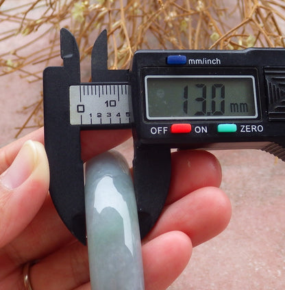 Certified Hand Carved Icy Green Lavender Natural Myanmar Burma Grade A JADE Jadeite Circle Bangle Bracelet 56mm