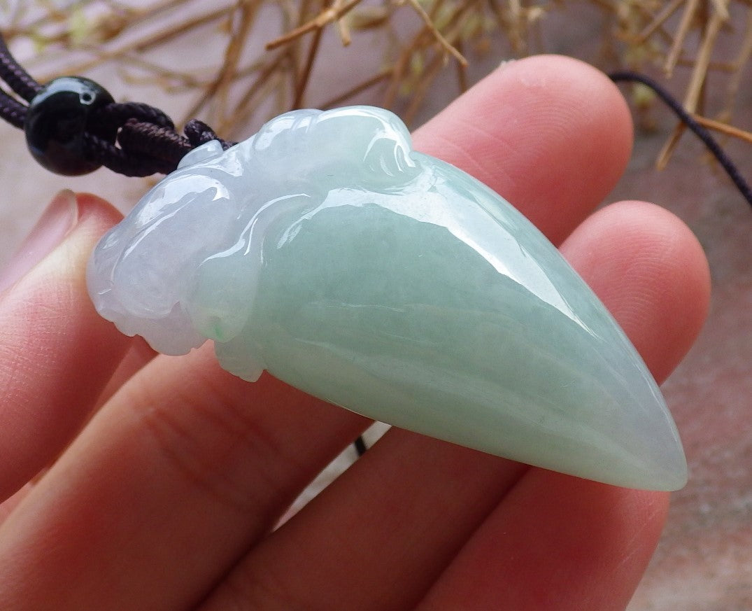 Certified Hand Carved Natural Myanmar Burma A Jade jadeite Monkey Peach Ruyi Pendant Necklace