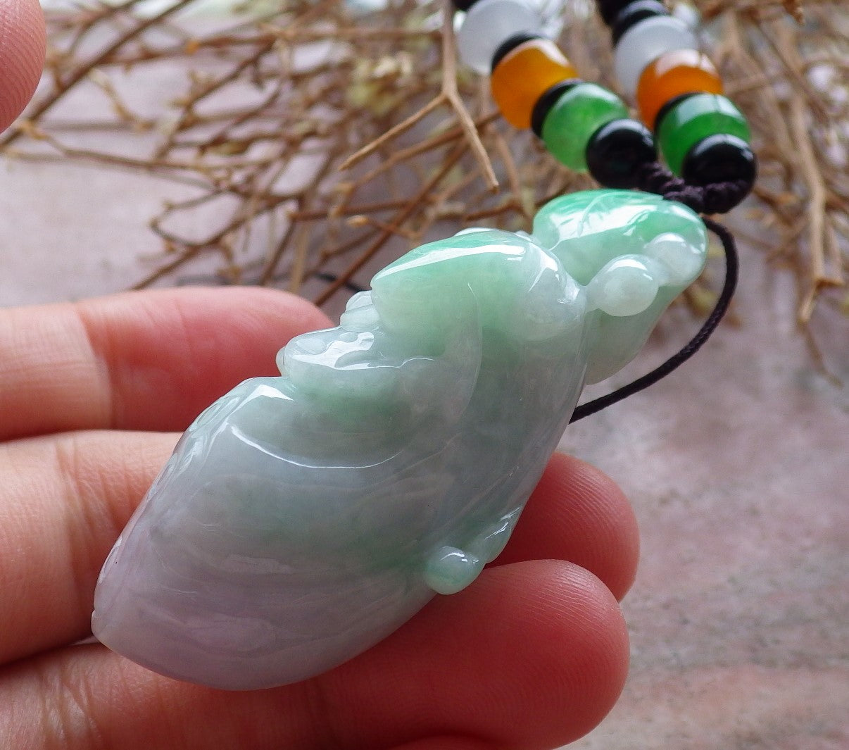 Certified Hand Carved Myanmar Burma Natural A Jade jadeite Frog Toad Lucky Amulet Pendant Necklace