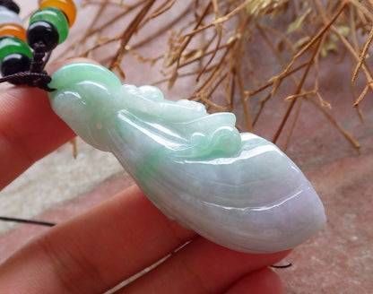 Certified Hand Carved Myanmar Burma Natural A Jade jadeite Frog Toad Lucky Amulet Pendant Necklace