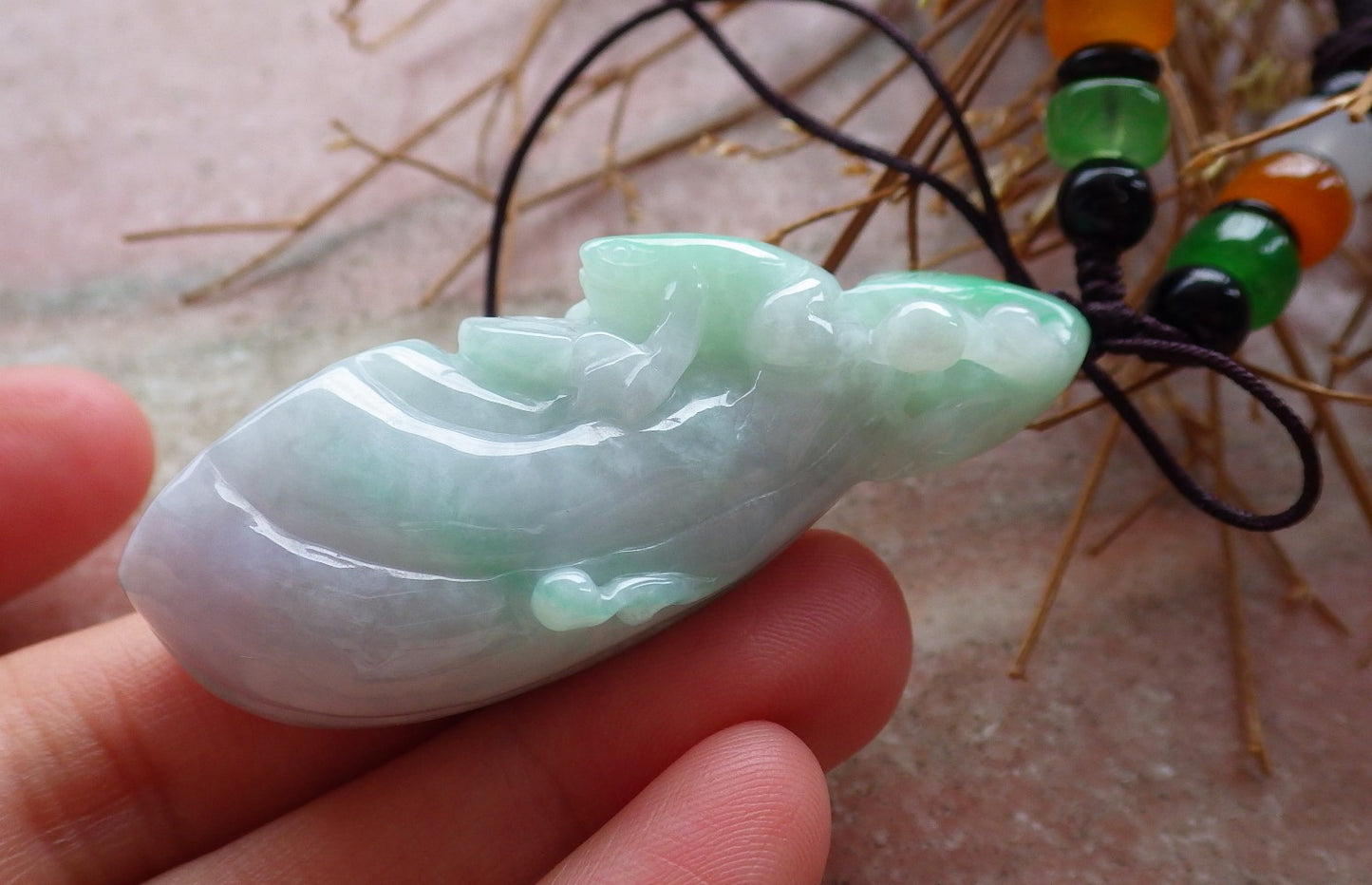 Certified Hand Carved Myanmar Burma Natural A Jade jadeite Frog Toad Lucky Amulet Pendant Necklace