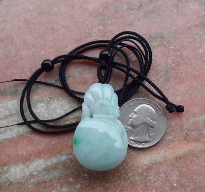 Certified Hand Carved Green Natural Myanmar Burma A Jade jadeite Bat Money Coin Bag Pendant Necklace