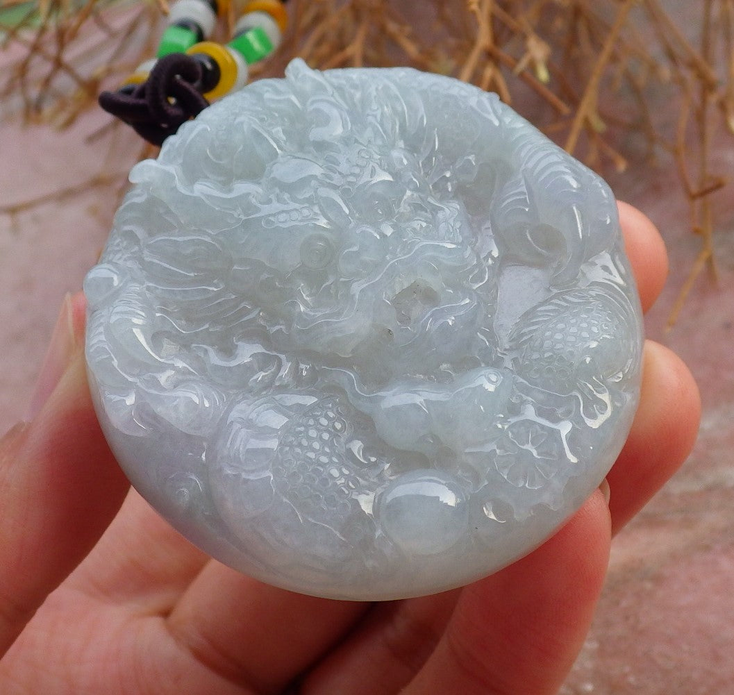 Certified Hand Carved Green Natural Burma A Jade Jadeite 3 pcs