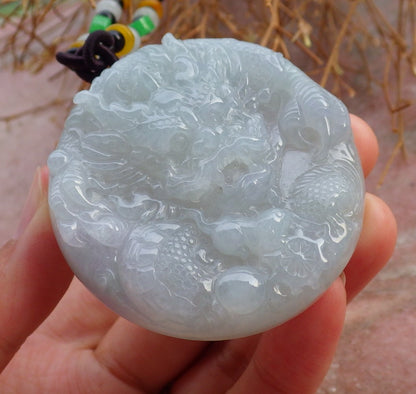 Certified Hand Carved Green Natural Burma A Jade Jadeite 3 pcs