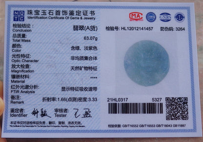 Certified Hand Carved Green Natural Burma A Jade Jadeite 3 pcs