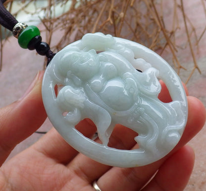 Certified Hand Carved Green Natural Myanmar Burma A Jade jadeite Happy Buddha God Pendant Necklace