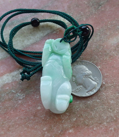 Certified Hand Carved Green Natural Myanmar Burma A Jade Jadeite Zodiac Tiger Lucky Amulet Pendant Necklace