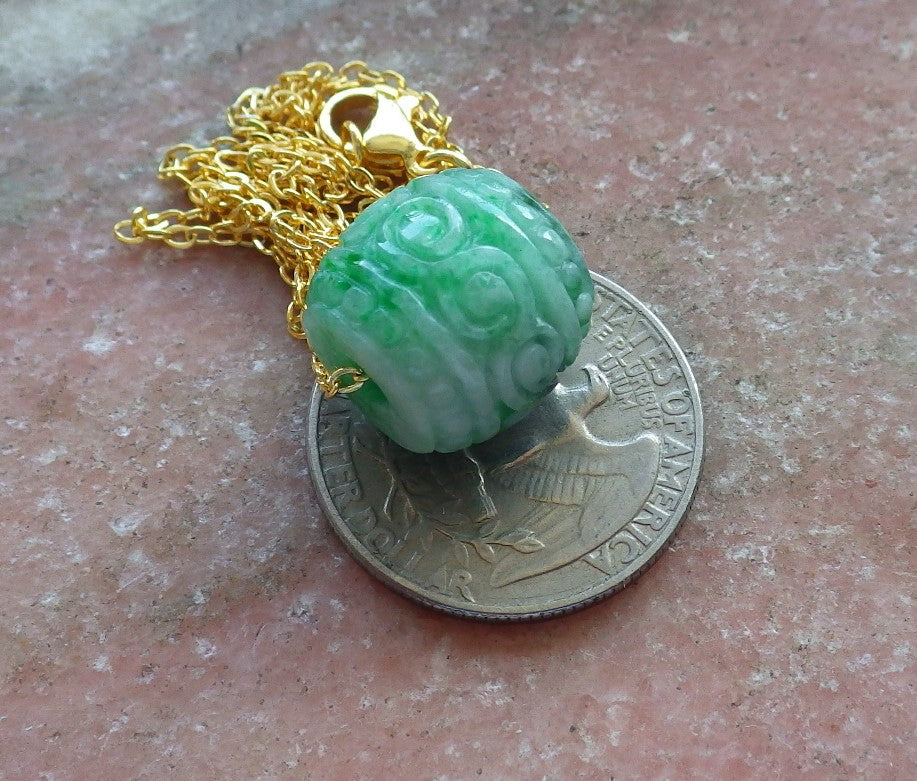 Certified Hand Carved Green Natural Burma A Jade Jadeite 3 pcs
