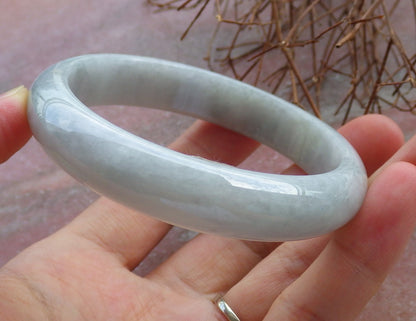 Certified Hand Carved Green Natural Myanmar Burma A JADE Circle Jadeite Bangle Bracelet 57mm