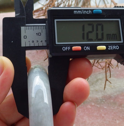 Certified Hand Carved Green Natural Myanmar Burma A JADE Circle Jadeite Bangle Bracelet 57mm